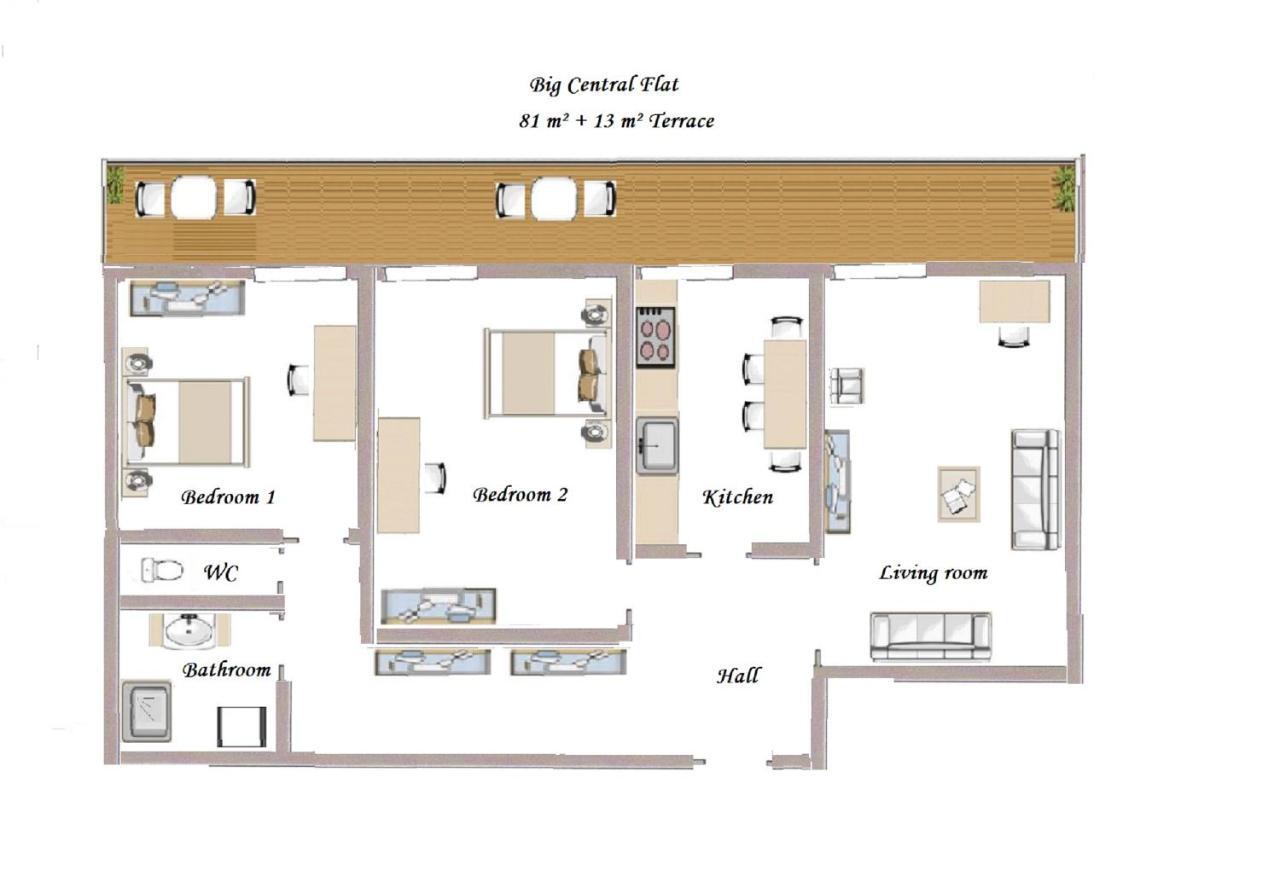 NOTRE DAME - Huge sunny modern 2BR flat - Terrace Lejlighed Nice Eksteriør billede